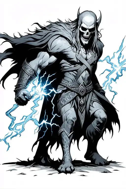 Undead Nordic Thor The Thundergod With Electricity Coursing Through His Body