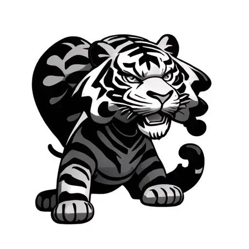 Japanese Tiger Plus Kaws Figure