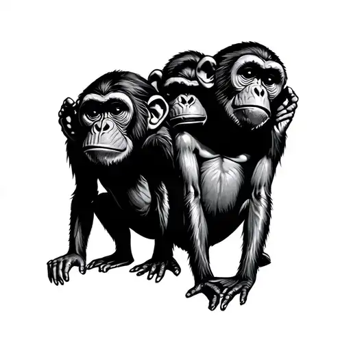 Hear See Speak No Evil Monkeys