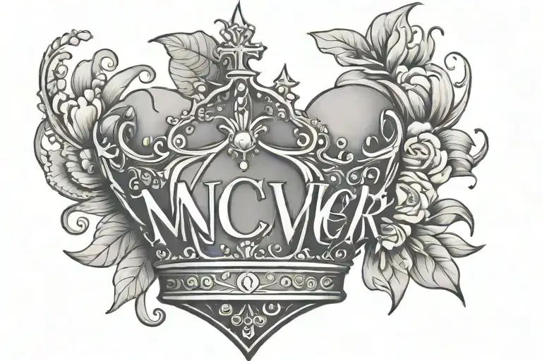 Cancer Mom Survivor Crown Diamond Shaped Line Outlining