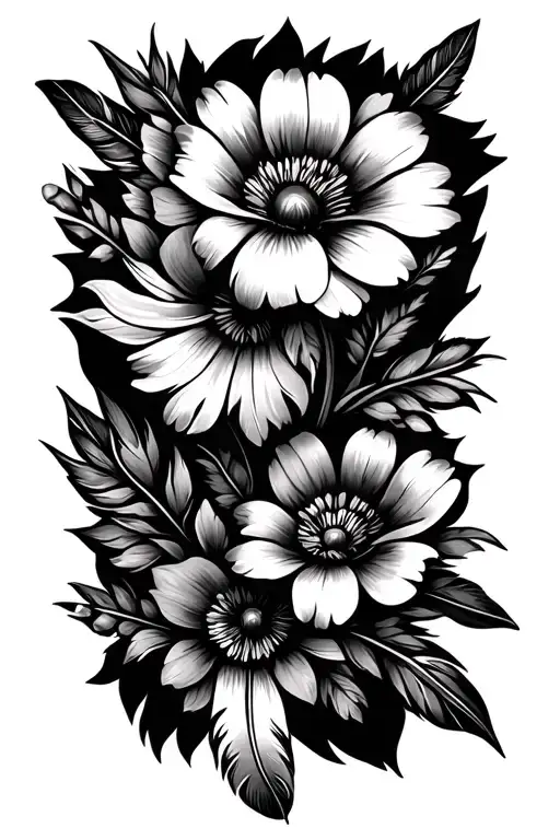 Rustic Flowers Feathers Western