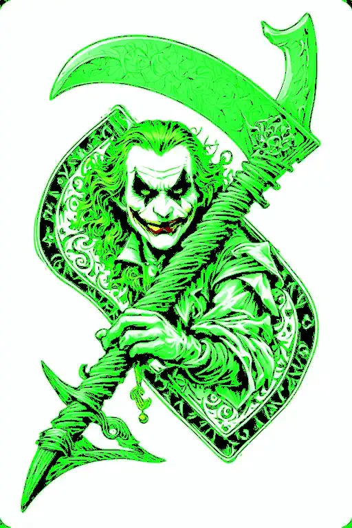 Playing Card Joker Playing Card With A Scythe Hanging