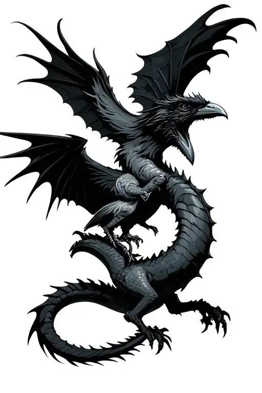 Crow Picking Apart Dragon