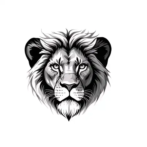 Lion Wise Staring Scarred Face