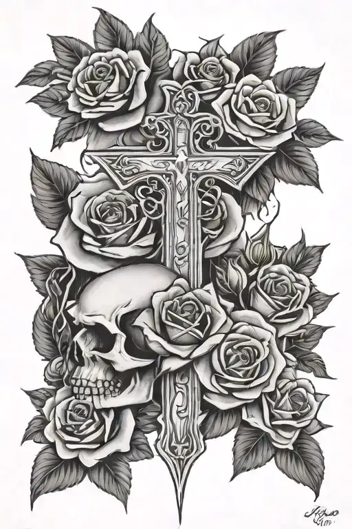 Dream Chaser And Cross And Rose And Mom Memorial