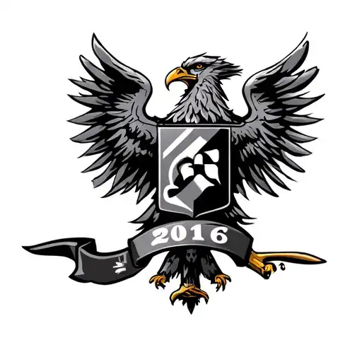 Germany Eagle With A Spartan Knight And The Number 2016