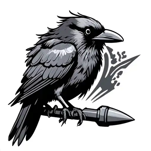 Crow With Rocket