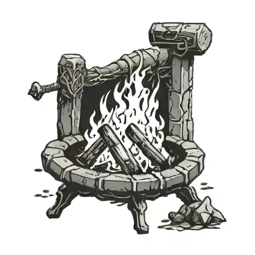 Black And Grey Dark Souls Bonfire With Background Black