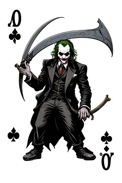 Playing Card Joker Playing Card With A Scythe Hanging Not The Character Joker