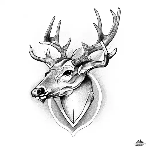 Deer Skull With Queen Of Spades