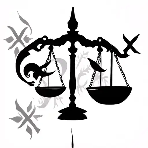 Libra Scales With Gemini And Pisces And Aries Zodiac Sign