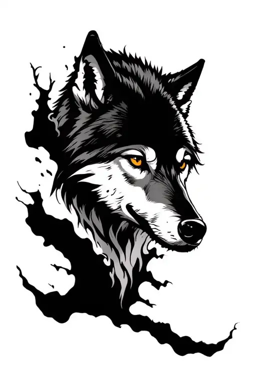 Half Sleeve Tattooof A Wolf Climbing Out Of Your Arm