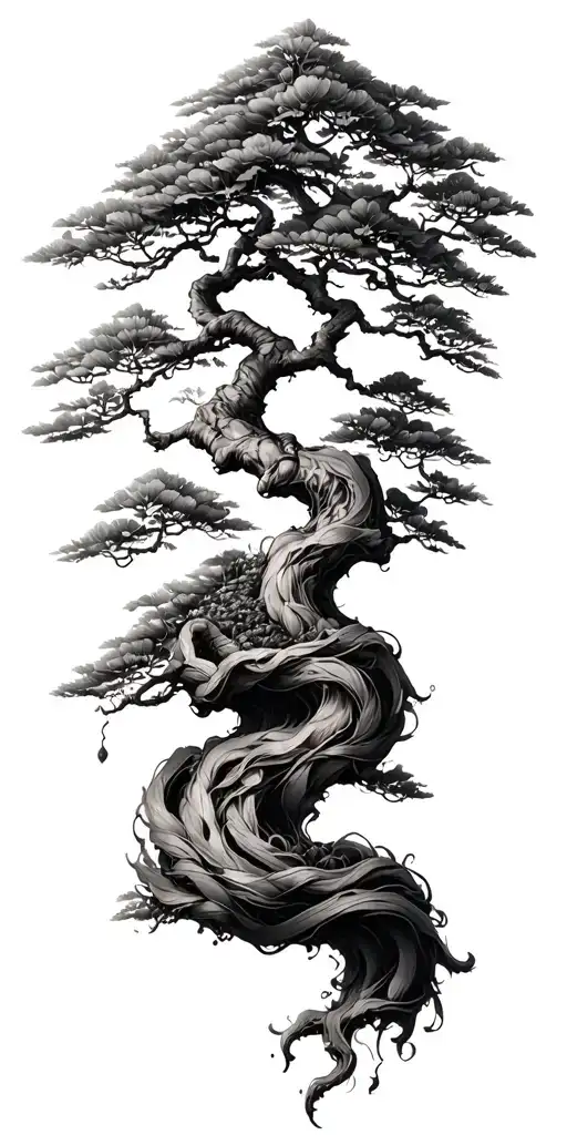 Bonsai Tree Down The Arm Wrap Around The Wrist