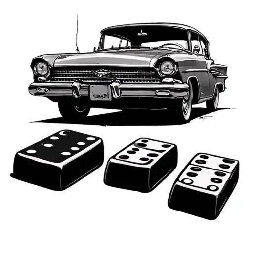 Cuban Car With Some Domino Piece