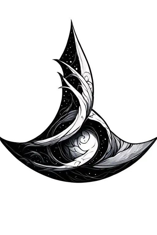 Ancient Crescent Moon Intertwined