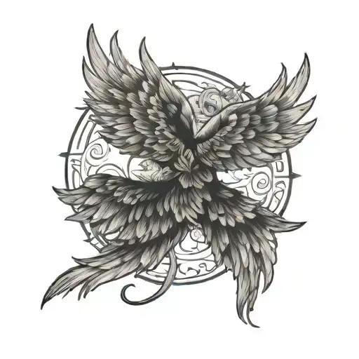 Latin Quote With Wings Flying