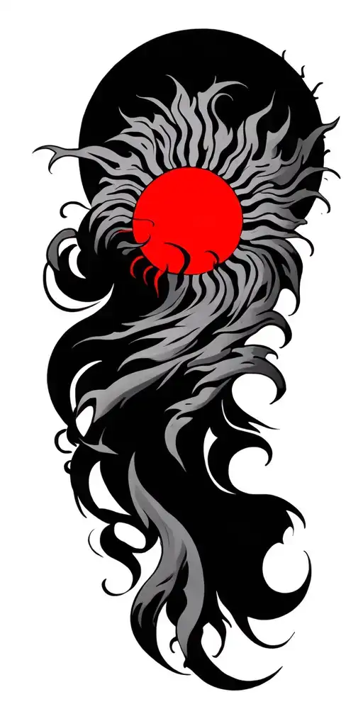 Black And Red Sun
