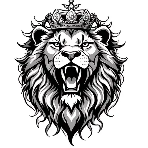 Money Lion Wearing A Crown