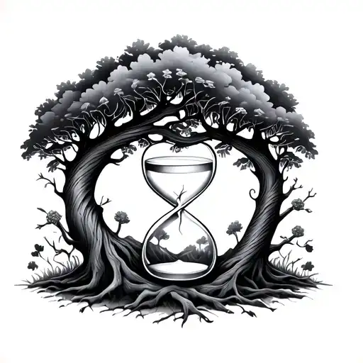 Hour Glass Infinity Symbol As The Trunk Of A Family Tree