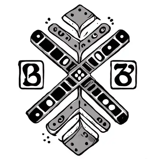 Fine Line Domino Tattoo With Birth Year