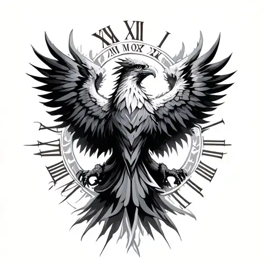 Roman Numerals Ix Ii Mmxx With A Rising Phoenix