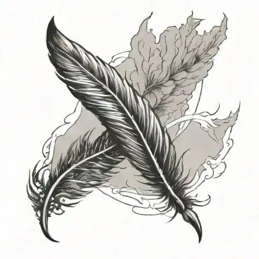 A Phoenix Feather Transforming Into A Hiking Trail Map