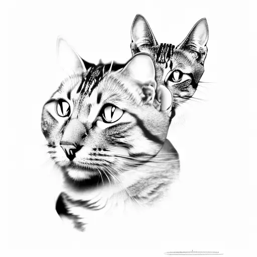 A Black And Grey Portrait Of A Famous Musician With A Cat Perched On Their Shoulder