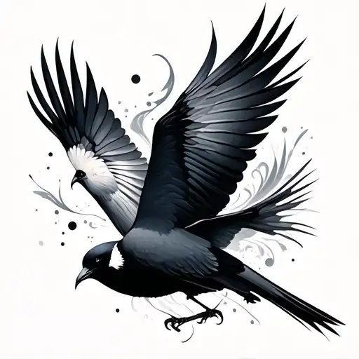 Abstract Birds Flying Away