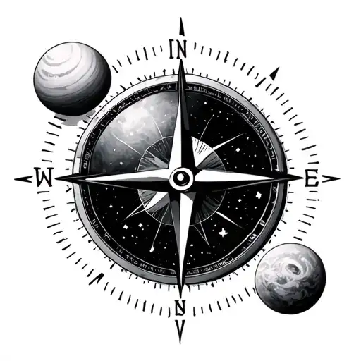 Delicate Compass With Solar System