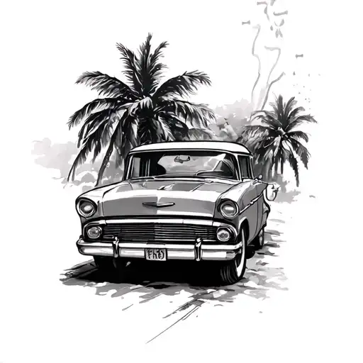 Cuban Car With Some Domino's