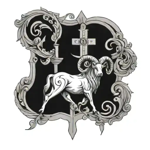 Cross And Aries Zodiac Sign