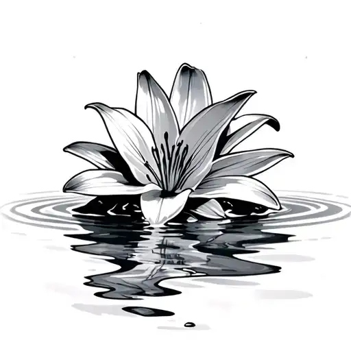 Simple Lilys Water Floating Topdown View