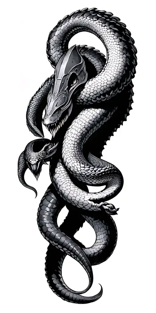 Knight Fighting A Snake