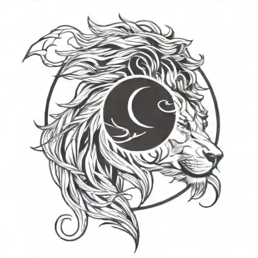 Eclipse And Lion Minimalist