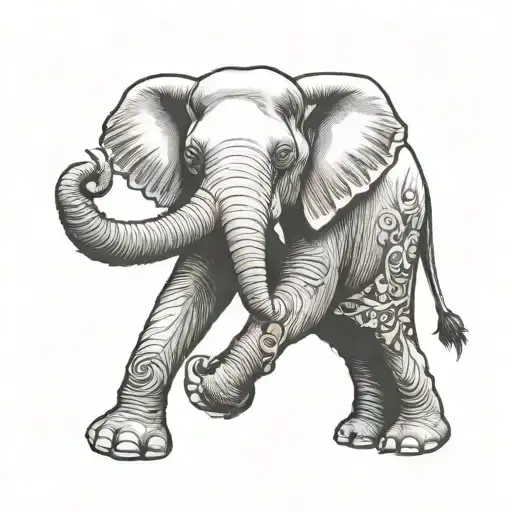 Elephant Holding A Peach