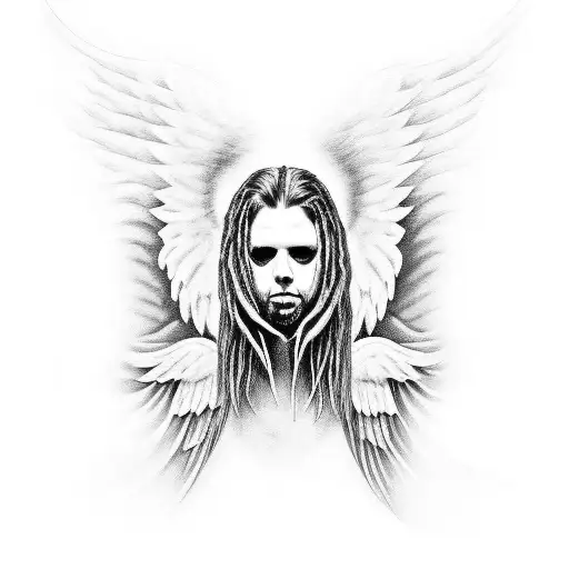 A Portrait Of Korn Band Members With Angel Wings