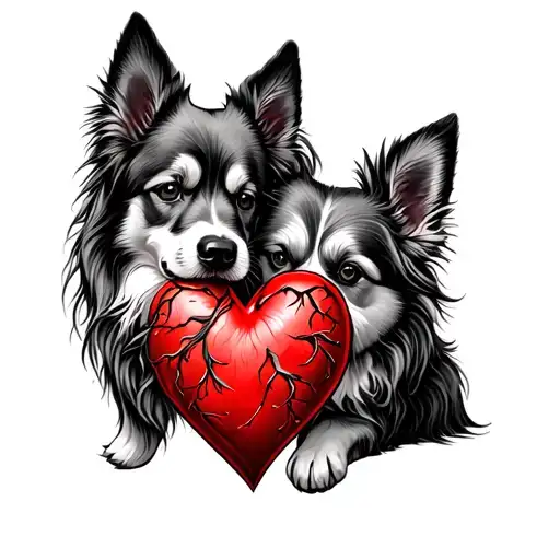 Dog With Human Heart Intertwined