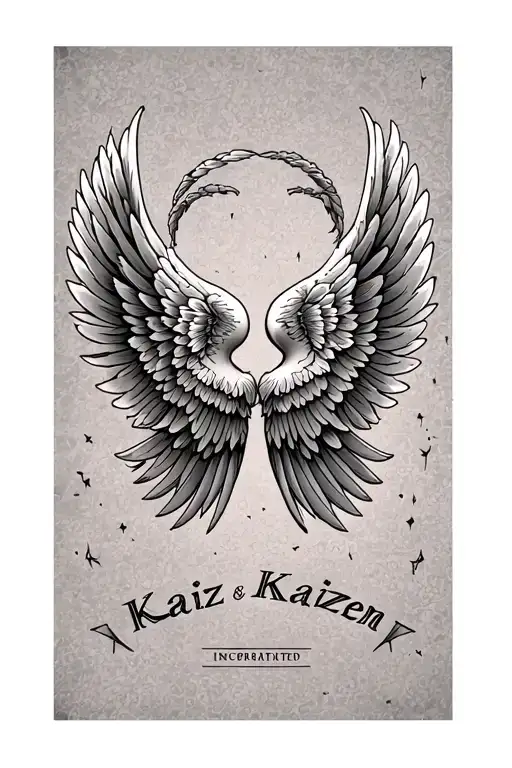 Angel Wings Of Twins With Their Names Kaiz And Kaizen Incorporated