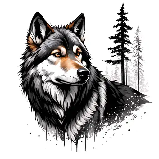 Wolf With Background