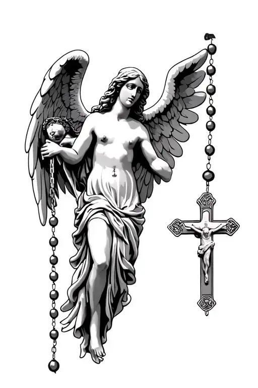 Rosary Carried By Angel