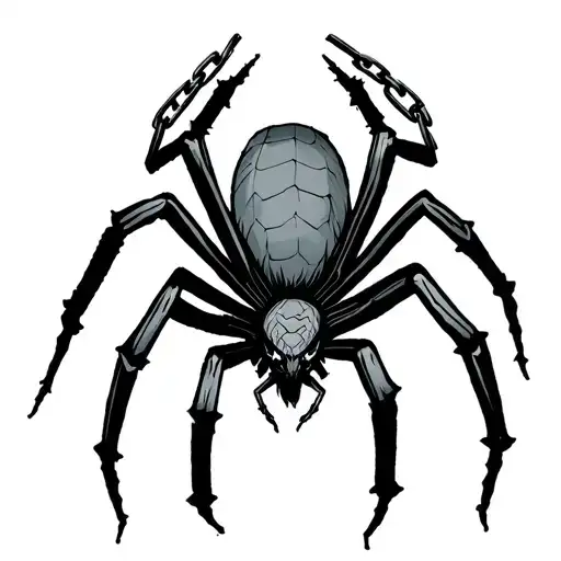 Spider With Chain And 0 On His Back