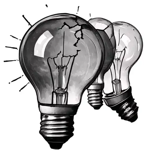 4 Individual Light Bulbs And One Broken One