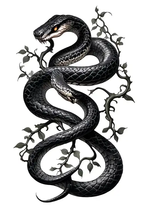 Vines And Snake Wrapping No Background