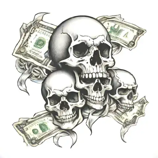 Money And Skulls Surrounded