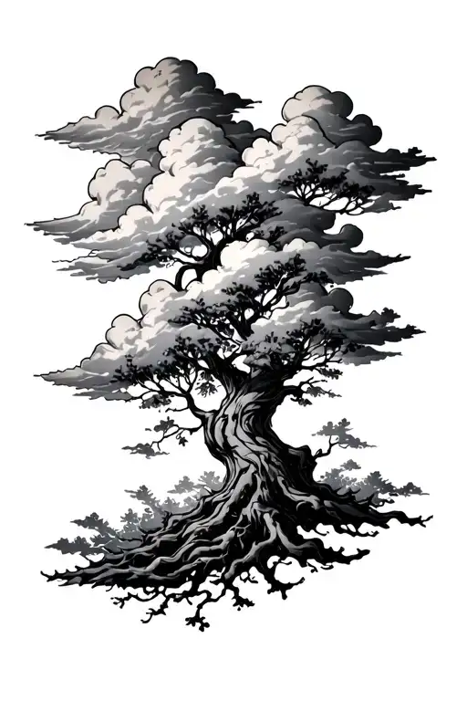 Tree Fore Arm Tattoo Clouds Surrounding