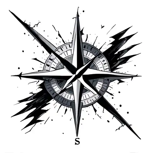 Broken Compass Slightly Off Center