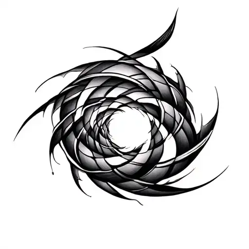 Aymetric Abstract Spiral Lines Around Arm