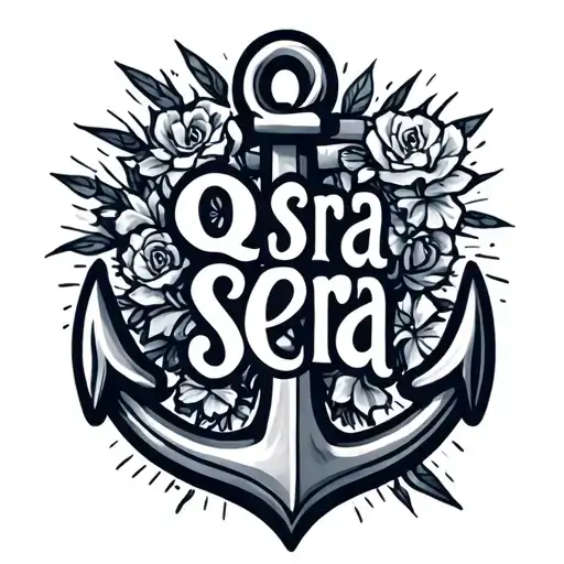 Navy Anchor And Qu Sera Sera Saying
