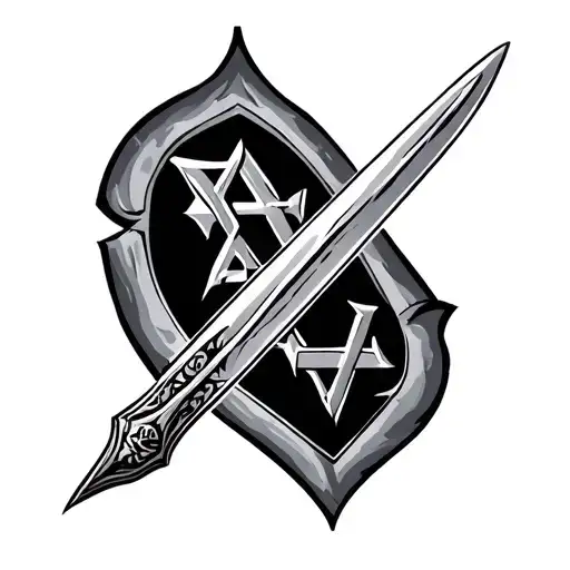 Jewish Warriors Virtical Sword Embedded