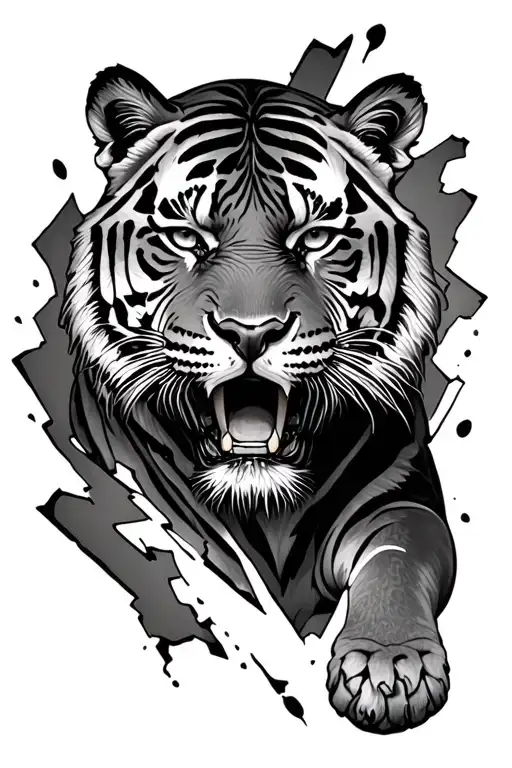 Tiger Being Tripped Apart